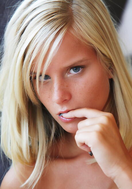 Luscious czech blonde teen Marry Queen shows big boobies and hairy twat 